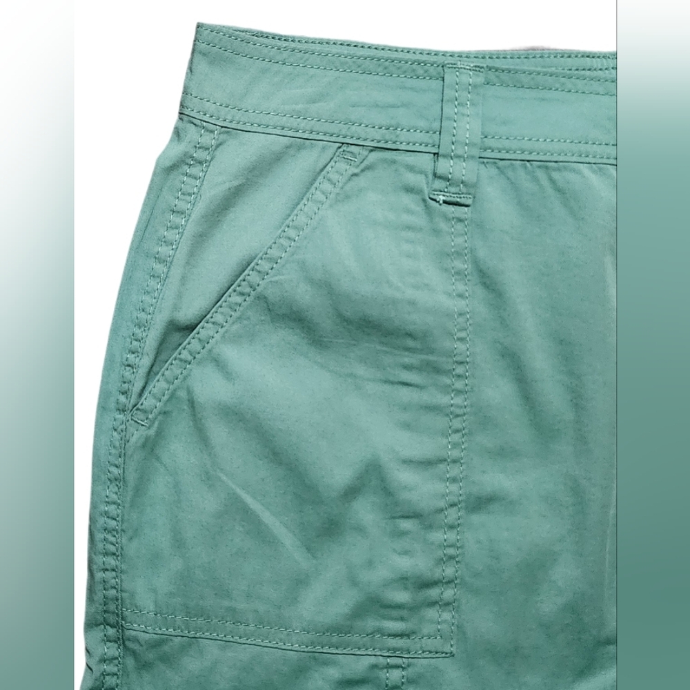 Style & Co Petite Mid-Rise Tie-Hem Capri Pants Straight Leg Kendal Green 12P 14P - Picture 10 of 13